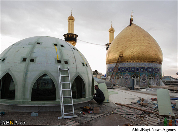 مراحل پایانی مسقف سازی حرم حضرت عباس علیه‌السلام / گالری تصویر