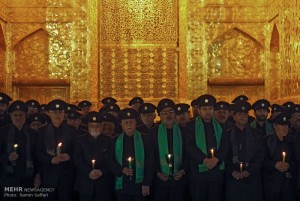 مراسم خطبه خوانی شب عاشورا در حرم مطهر رضوی/ گزارش تصویری