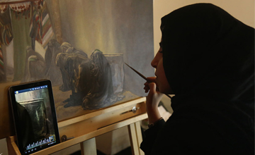 گزارش تصویری از برگزاری کارگاه نقاشی با موضوع بانوان در عاشورا
